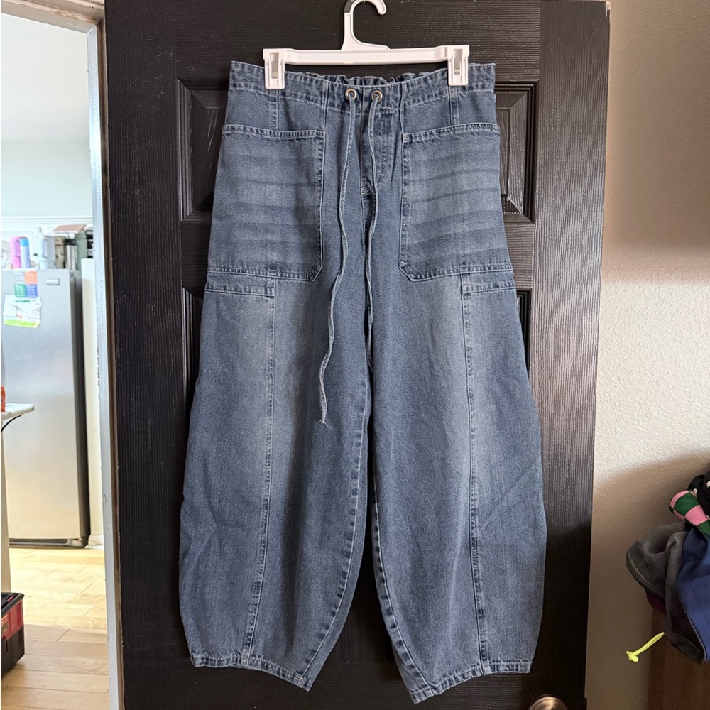 Bluivy Men's Relaxed Drawstring Jeans — Washed Blue